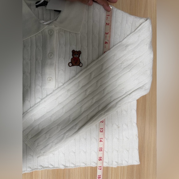 NWT RDI embroidered Ribbed teddy polo sweater XS Preppy City - Picture 6 of 7